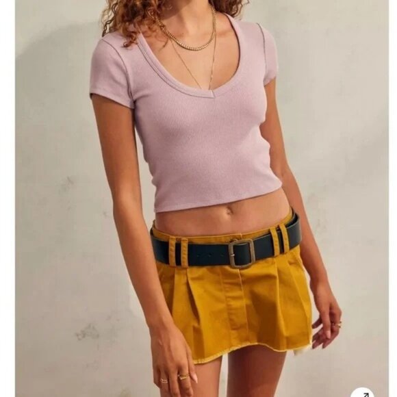 BDG Urban Outfitters Sydney Pleated Brun Mini Skirt Size XS - Picture 1 of 8